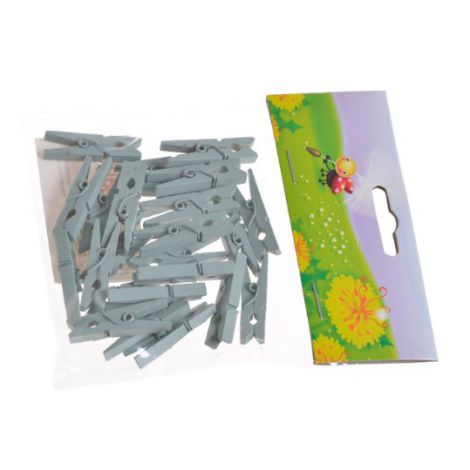 Klamerki drewniane Canea 30mm Zielone pastel, 24szt